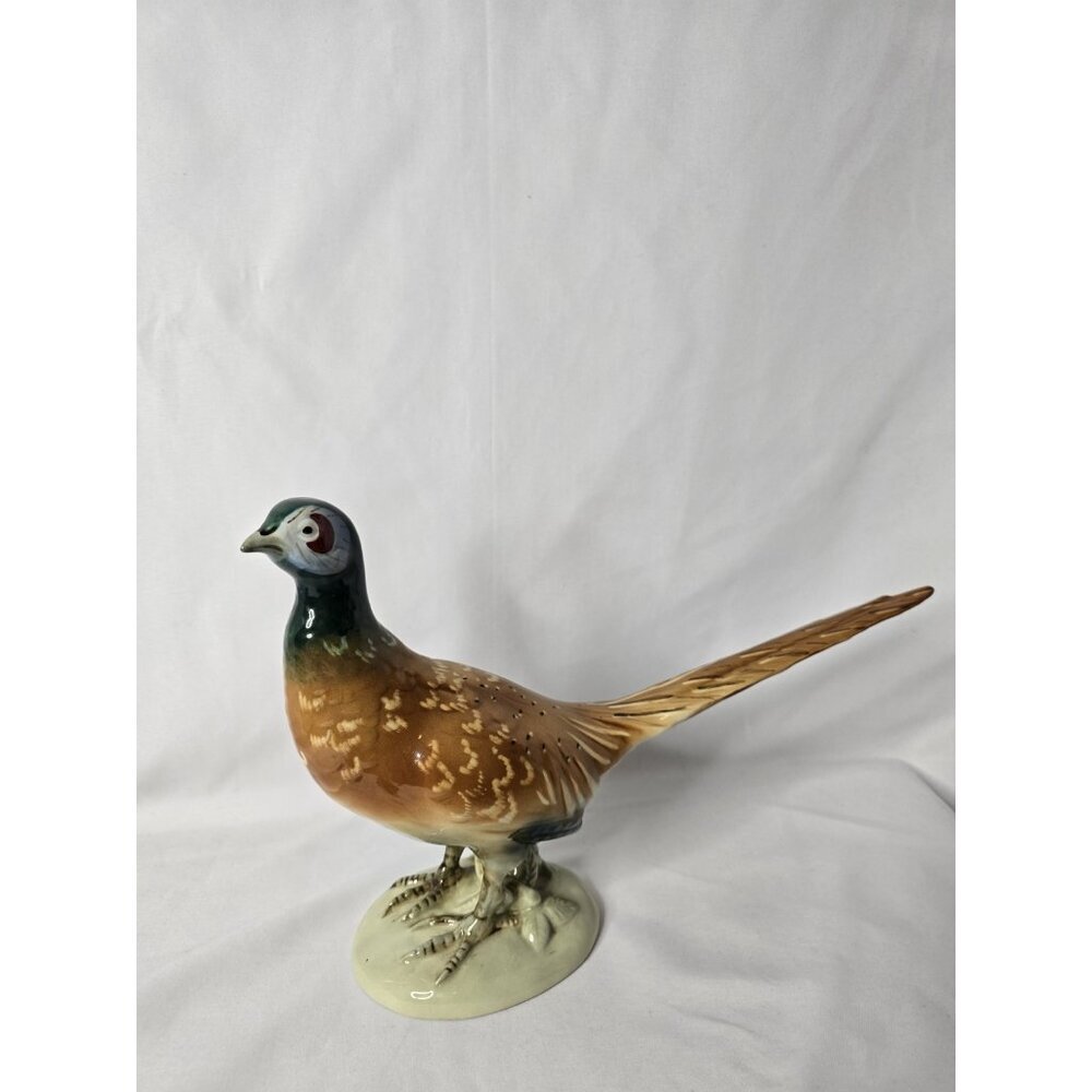 Pheasant figurine, Vintage Royal Dux porcelain bird figurine 1960s